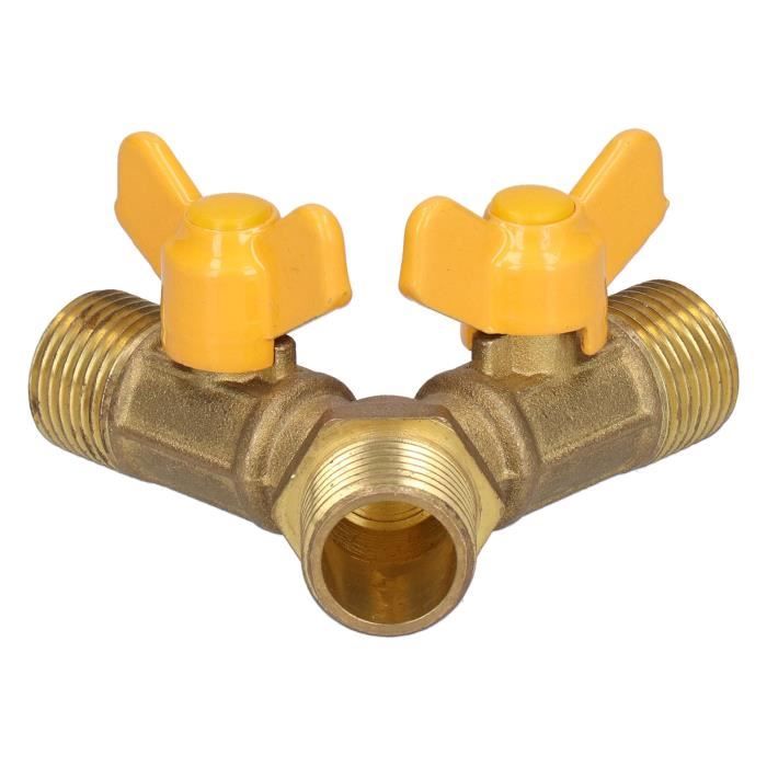 Vanne Gaz 3 Voies En Laiton - Robinet Y Multivoie Pour Gaz Naturel/Propane, Filetage G1/2, Sûre Et Antirouille