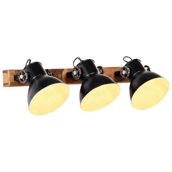 Lampe murale - vidaXL - Noir - 65x25 cm - E27 - Style industriel - 3 abat-jour