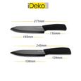 iDeko® Couteau en céramique lot de 5 couteaux de cuisine Couteaux chef pour Couper Fruits Légumes Viande Noir -1