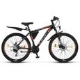 Licorne Bike Vélo VTT haut de gamme. (2 freins à disque) [26.00, 	Noir/Orange (2xFrein à disque)]-1