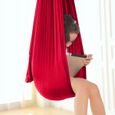 Hamac pour enfants Balançoire sensorielle Yoga aérien Balançoires flexible Tissu monocouche 150x280cm Rouge-1