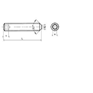 Vis Sans Tête M6 X 6 - Bout Plat, Six Pans Creux (BTR) - Acier