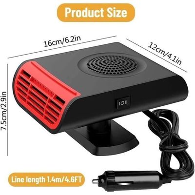 Chauffage De Voiture Portable 12V 150W - Ventilateur Et Dégivreur - Branchement Allume-cigare - Universel
