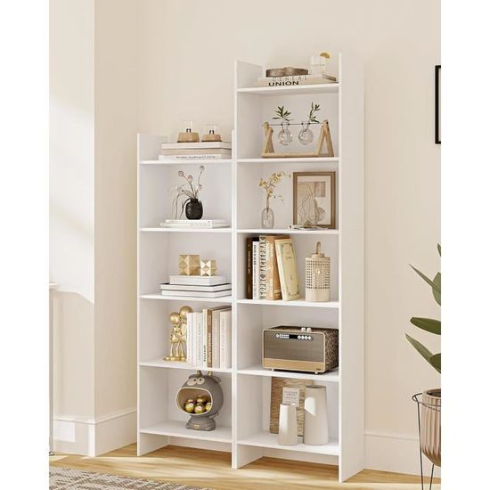 Étagère Bibliothèque Furinno Jaya 5 Niveaux - Réglable, Couleur Chêne Ambré - 24x62x180 Cm - Pour Bureau Ou Salon - 13