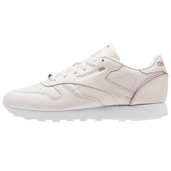 Chaussures Reebok Classic Leather HW Rose BS9880 Homme Cuir Lacets Rose Cdiscount Chaussures