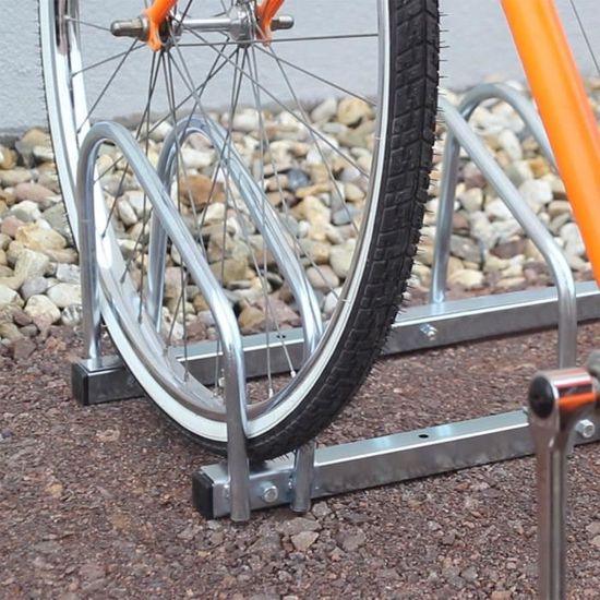Lot De 2 : Rangement, Râtelier 5 Vélos Avec Fixation Au Sol - Longueur  130,5 cm - Rack 1 niveau - Le Poisson Qui Jardine