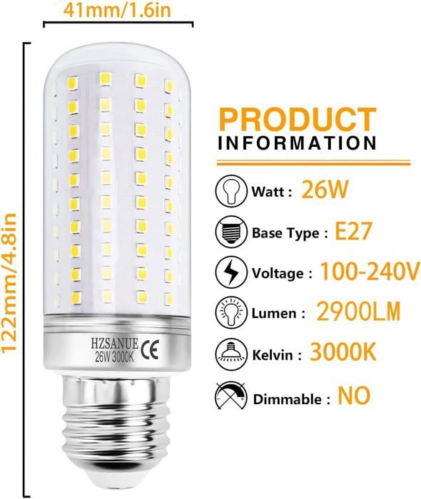 Led 26w Ampoule LED - 26W - E27 - 2900LM - Blanc Chaud - Pack de 3 - Cdiscount ...
