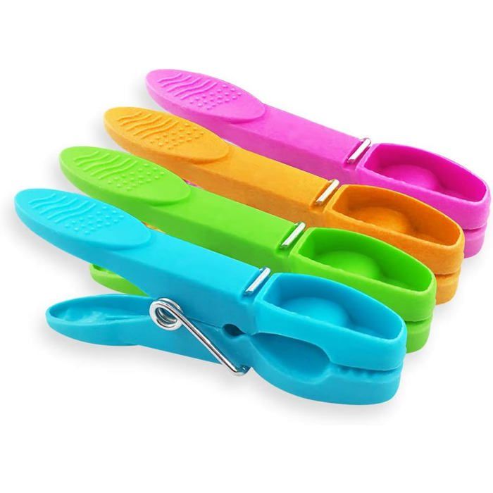 Lot De 10 Pinces à Linge Plastique Recyclé Résistantes UV - Couleurs Stables - Avec Boîte De Rangement