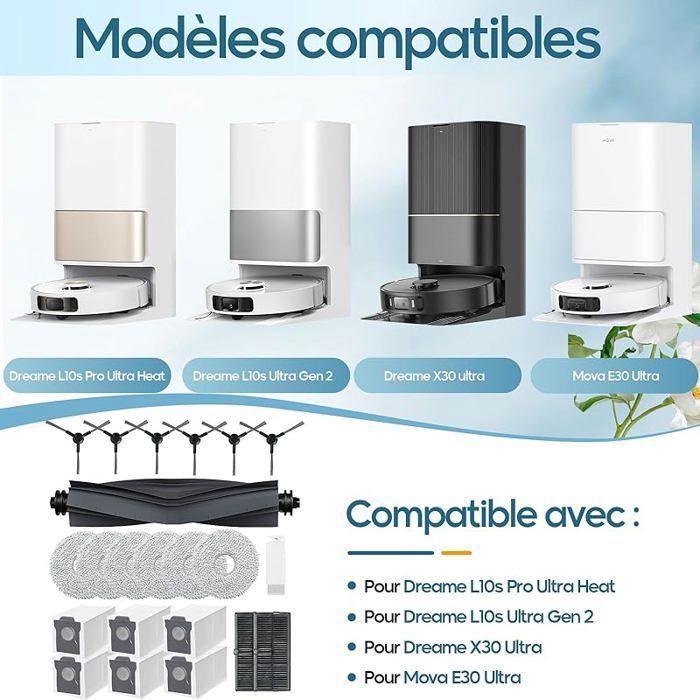 JoyBros Lot de 12 Serpillères pour Dreae L10s Ultra Gen 2, L10s Pro