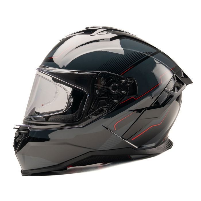 MOTOBLOUZ Casque Intégral HYPERION TECH Black/Grey/Red | ECE 22.06 ...