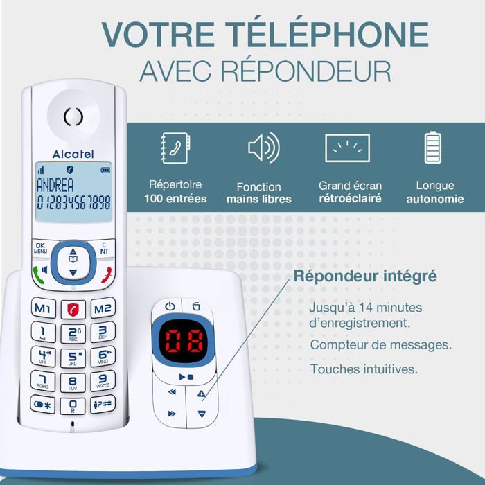 Promo Téléphone Sans Fil Avec Répondeur Alcatel chez Auchan