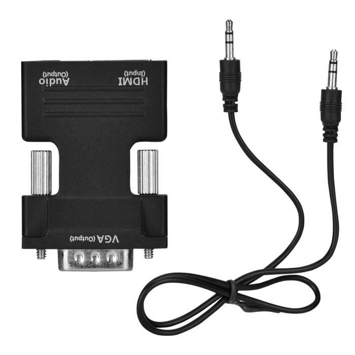 Xuyan Adaptateur VGA vers HDMI Convertisseur 1080P Portable VGA mâle vers HDMI  femelle avec adaptateur audio Jack Splitter HDTV - Cdiscount Informatique