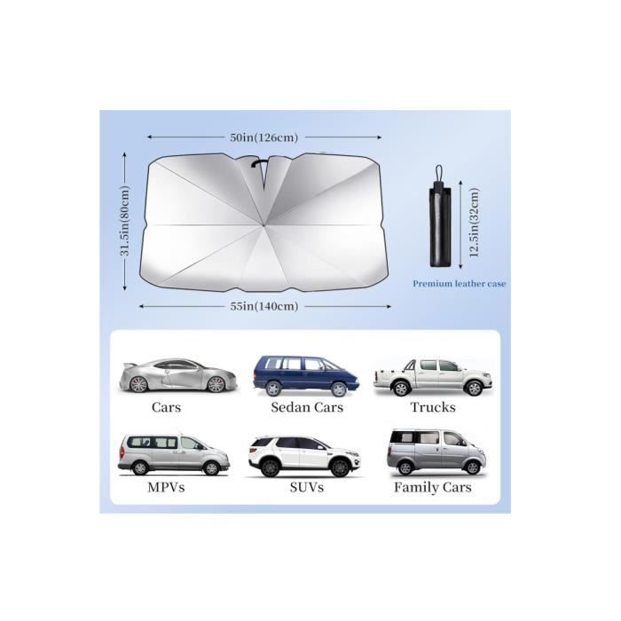 Pare-Soleil Voiture Parapluie Pliable - Rotation 360° Pour Pare-Brise - Universal Pour Toutes Voitures