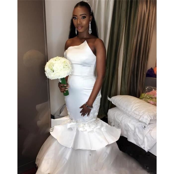 Robe blanche asymétrique mariage deals