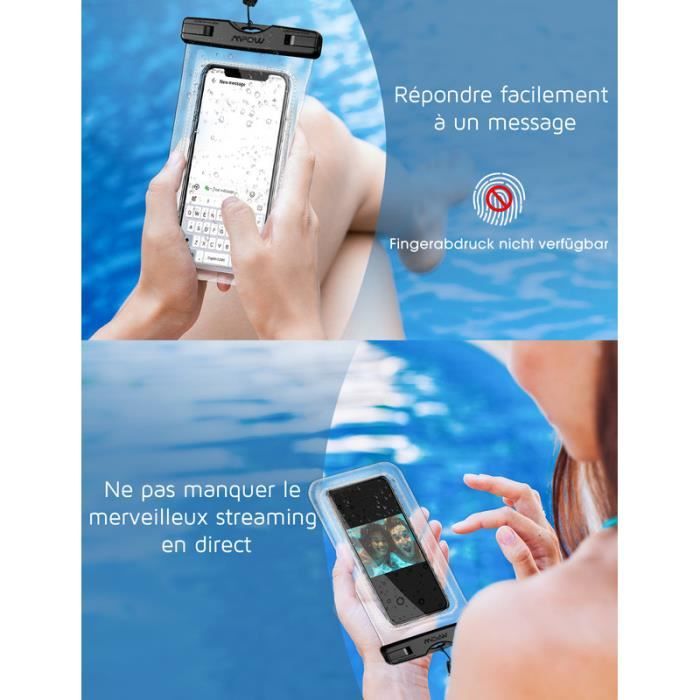 Pochette étanche universelle pour Smartphone + Dragonne - Transparent -  Français