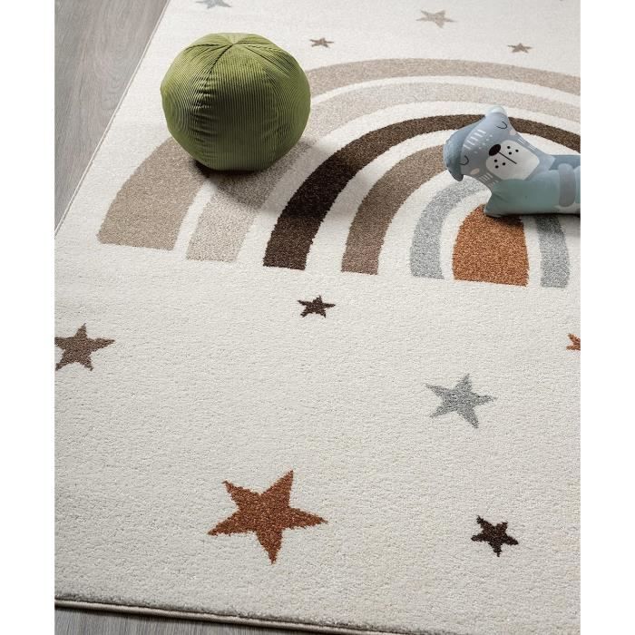 Tapis Doux Arc-en-Ciel Pour Enfants - 150 X 99 Cm - Lavable Et Antidérapant - Pour Jeux, Salon, Chambre