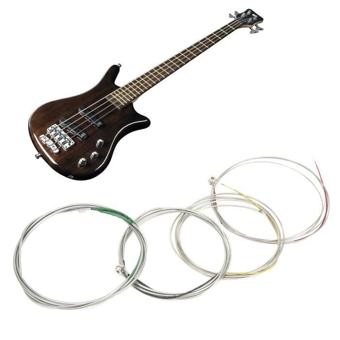 Zerone Cordes de basse 4pcs cordes basses en alliage d'acier inoxydable  nickelé accessoires d'instruments de musique BD600