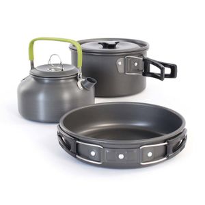 Ensemble de 4 ustensiles de cuisine portables, en acier inoxydable, ustensiles de cuisine pour camping, poêle, casserole, assiette, vaisselle pour la cuisine en plein air