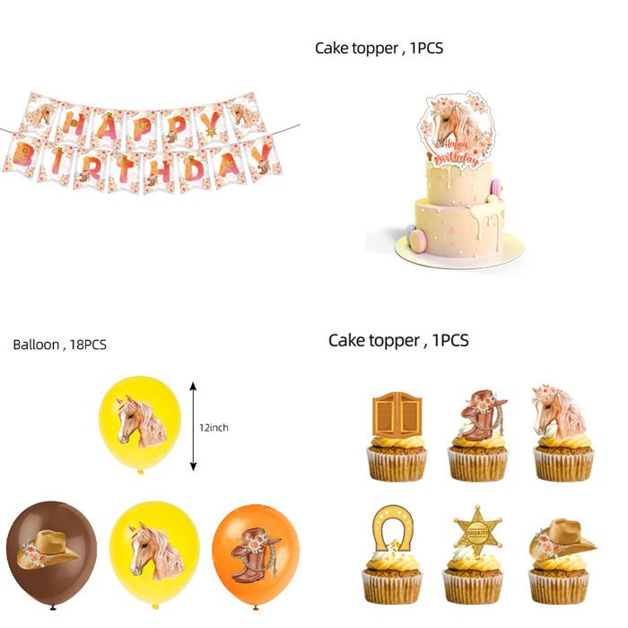 Silars Decoration Gateau Cheval, 16pcs Deco Gateau Cheval Topper Gateau