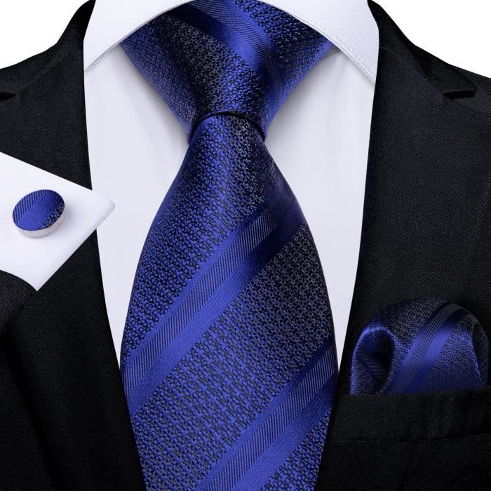 Pochette élégante Pour Homme TigerTie - Motif Pois Bleu Foncé Et Blanc, 30 X 30 Cm - 12