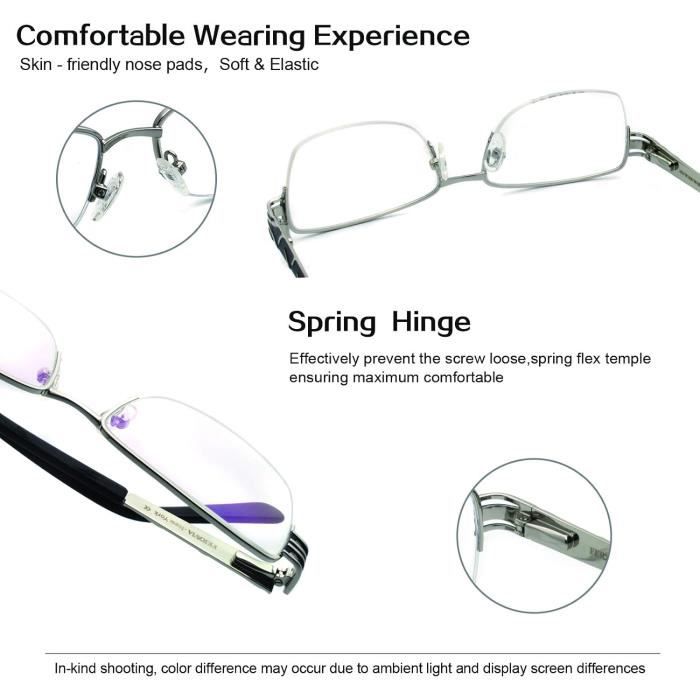 Lunettes Homme Cadre Carré Rectangle Métal/plastique Transparent - Lentille Polycarbonate UV400