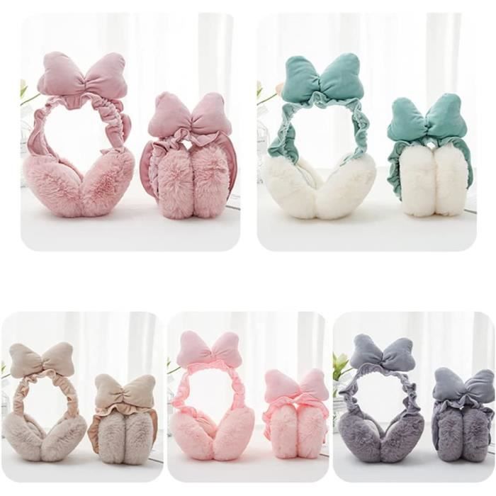 Cache-oreilles Pour Femme En Peluche - Forme Ours, Pliable - Chaud Et Doux Pour L'hiver - Ski, Marche, Quotidien