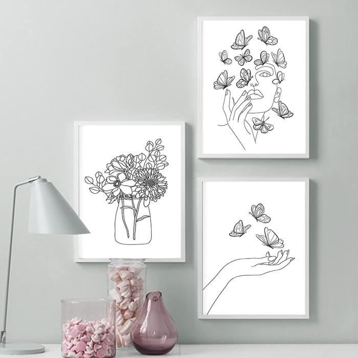 dessin au trait fleur simple