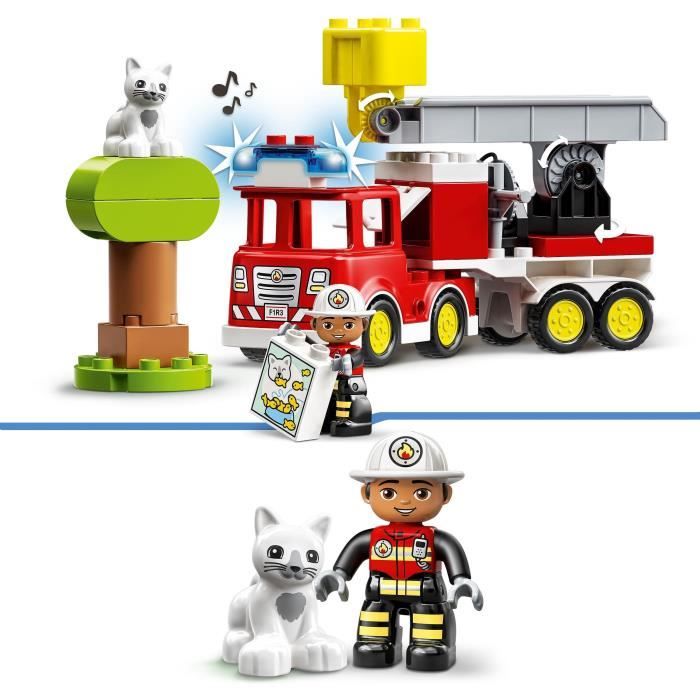 LEGO 10969 DUPLO Town Le Camion de Pompiers, Jouet Éducatif