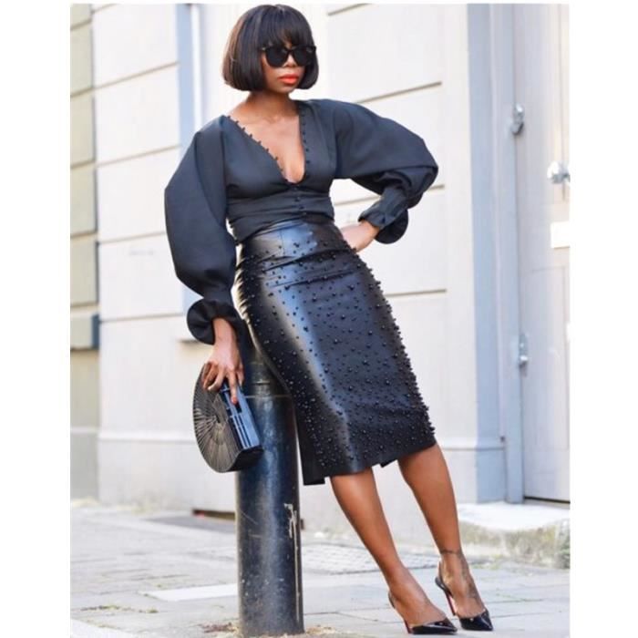 Jupe cuir grande taille sale