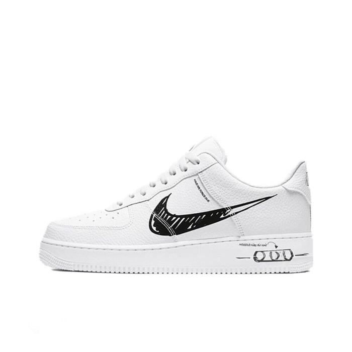 NIKEX Air Forcex 1 Low Sketch Pack White Black Homme Femme