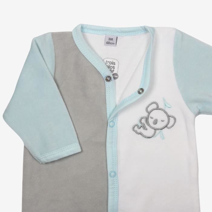 Pyjama bebe 1 mois TROIS KILOS SEPT en velours gris broderie koala Gris Cdiscount Pret a Porter