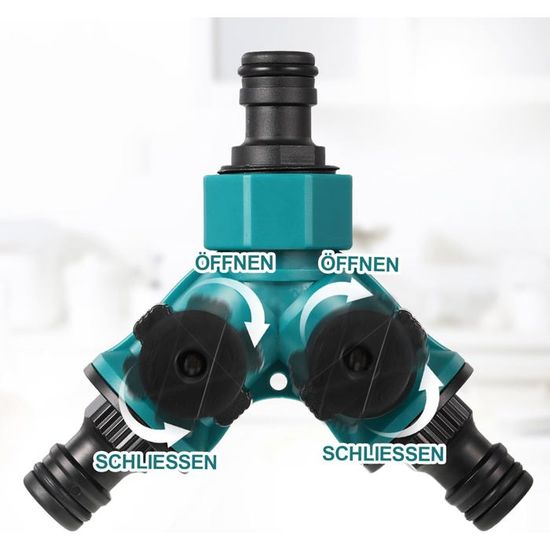 SUNSK Séparateur Tuyau d'arrosage 2 voies Répartiteur Adaptateur pour Robinet avec séparateur en Y 3/4 Pouces Hose Connector 2 pièces