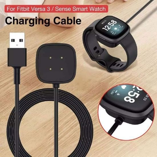 Chargeur Magnétique Pour Fitbit Versa 3/4, Sense/Sense 2 - Câble USB-C 1.2m Avec Adaptateurs
