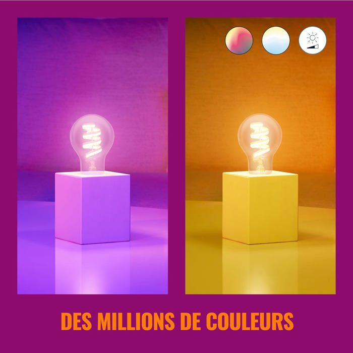 Ampoule connectée WiFi couleur équivalent 40W format Edison culot E27