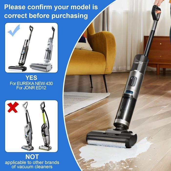 Kit Brosse + Filtres Pour Aspirateur JONR ED12 Pro - Rouleau Anti-Peluches Et Filtres De Rechange