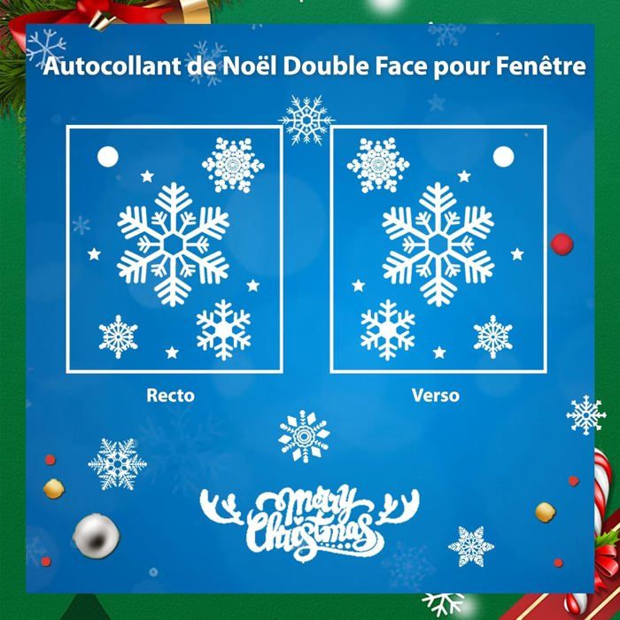 154 PCS Autocollants Noël Image Fenêtre Électrostatique PVC