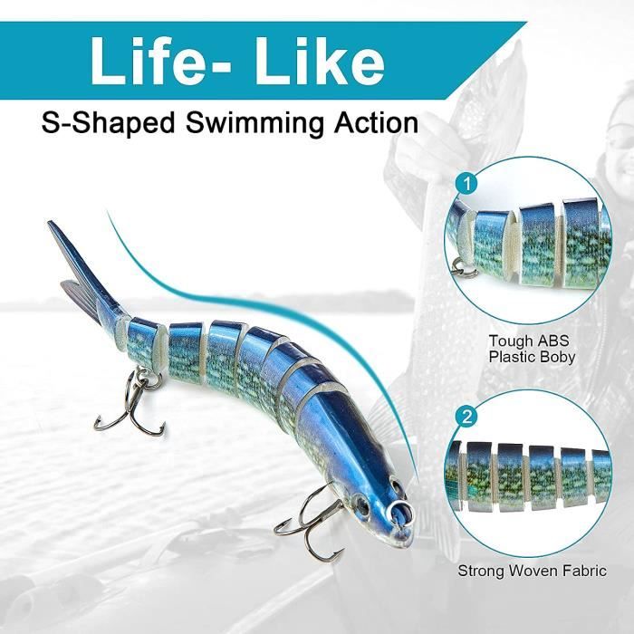 Leurre de pêche multi-articulé 5 PIÈCES .......ENCHERE 1 EURO - Leurres