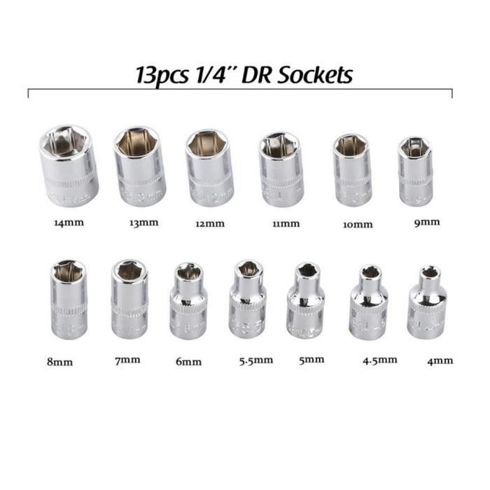 Spurtar Lot De 22 Clés à Cliquet De 6 à 18 Mm Et 6 à 18 Mm, Ensemble De