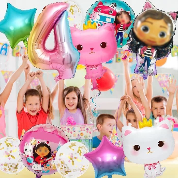 Décoration Fête Anniversaire Gabby - Kit Complet Avec Vaisselle, Ballons, Nappe, Chapeau - Thème Enfant Joyeux - 10