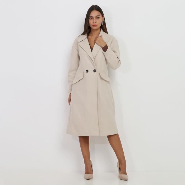 Manteau long creme 2025 femme