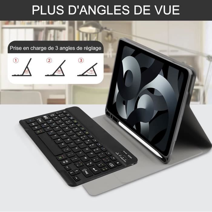 Étui Clavier Magnétique Pour IPad Air 13  M3 2025 / M2 2024 Et Ipad Pro 12 9 3 4 5 6 Gen Retroeclaire Trackpad Noir Azerty