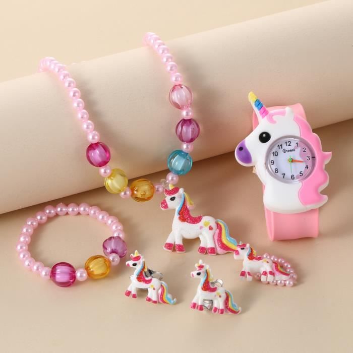 Bracelet fille or licorne bracelet d'amitié bracelet enfant tissu nylon taille réglable cadeau fille inscription école baptême anniversaire - France