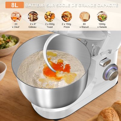 BOJ Robot pâtissier bol 4L inox, 600W pas cher