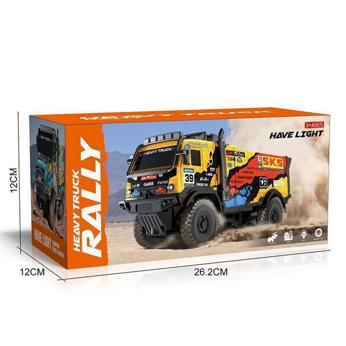 Camion RC 1:18 Avec Remorque Plateau – 9 Canaux, Métal, Son Et Lumières – Cadeau Noël Adulte
