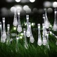 EXCERANDO Guirlande Solaire d'extérieur, 20 LEDs en Forme de Goutte d'eau, Décoration pour Jardin Noël Mariage Partie Halloween,Noël-0