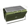 Mini barbecue à charbon portable pliable dim. 47L x 30l x 28H cm vert-0