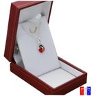 ASCALIDO Ensemble Pendentif coccinelle rouge et sa chaine 45cm. Collier en argent massif garanti avec boite cadeau pour femme enfant