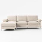 CONCEPT USINE GALWAY - Canapé d'angle gauche 4-5 places velours beige