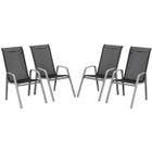 HABITAT ET JARDIN Fauteuil jardin Textilène "Cordoba" - Phoenix - Noir - Lot de 4