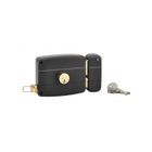 THIRARD - Serrure horizontale en applique double entrée à tirage pour entrée, droite, 120x97mm, axe 60mm, noir granité, 3 clés